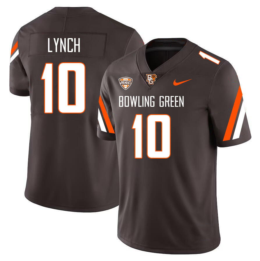 Bowling Green Falcons #10 Justin Lynch College Football Jerseys Stitched Sale-Brown